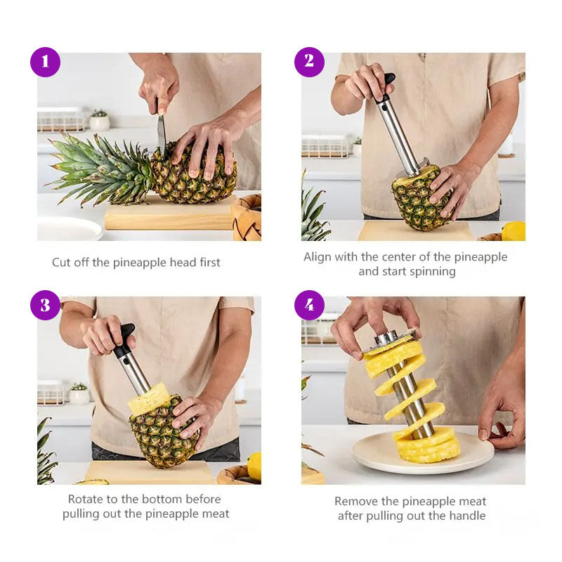 CutterPro - Éplucheur d'Ananas en Acier Inoxydable