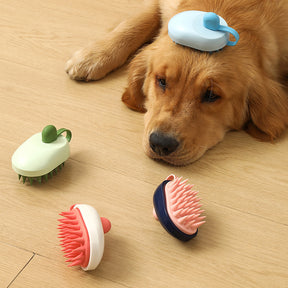 Brosse de Massage et Éliminateur de Poils pour Chiens et Chats en Silicone Doux